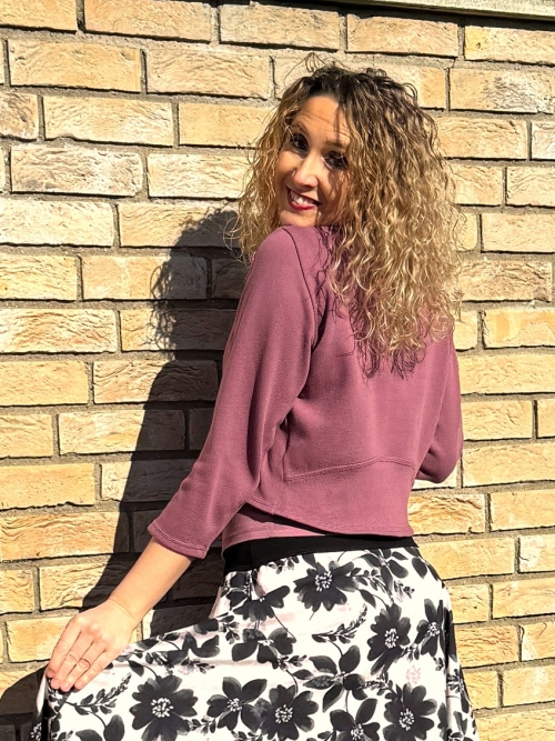 Volný twinset starorůžový