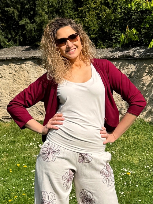 Tričko bez rukávů smetanová