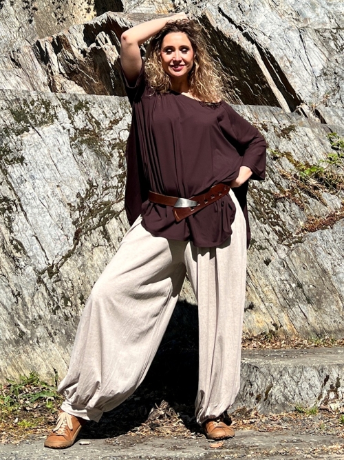 Harémky béžová melange