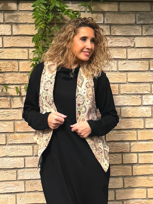 Vesta béžová vzorovaná