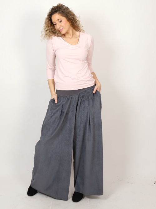 Kalhotová sukně šedý manžestr