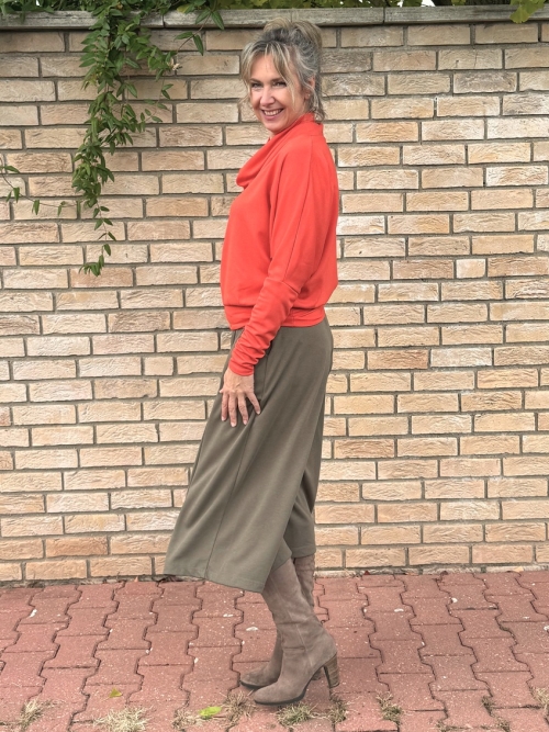 Kalhotová sukně maxi khaki