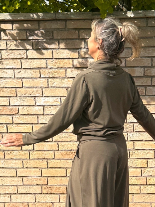 Rolák s pružným pasem khaki