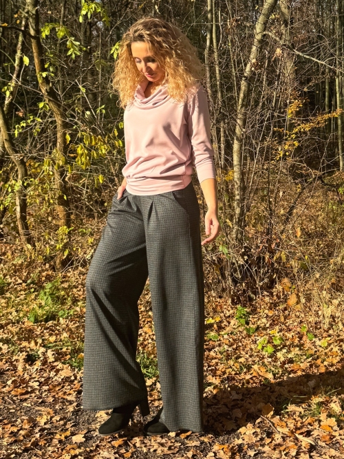 Kalhoty tmavé černošedé