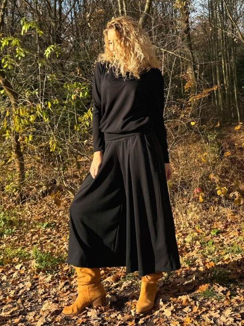 Kalhotová sukně maxi černá