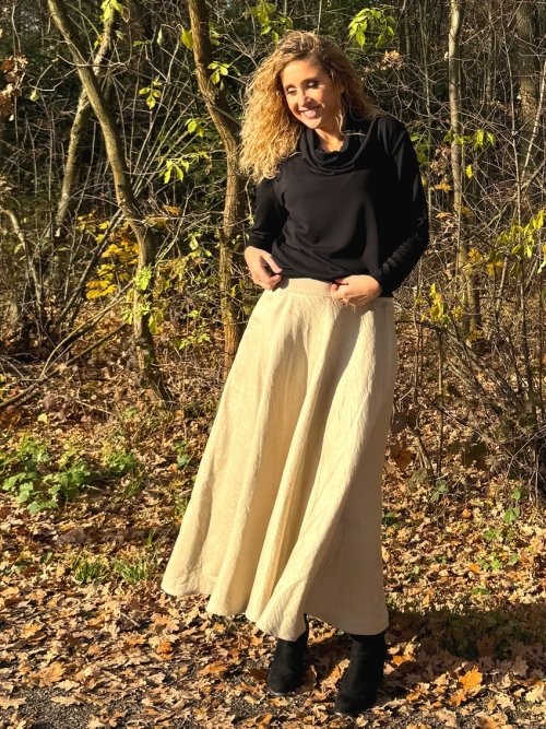 Polokolová sukně perleť