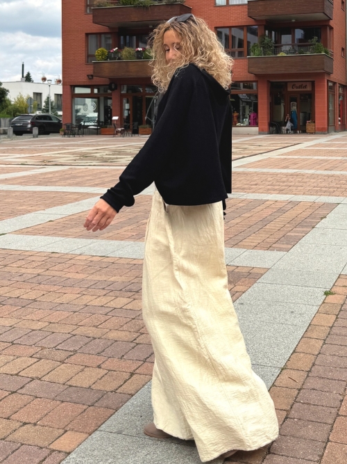 Kalhotová sukně dlouhá vanilka