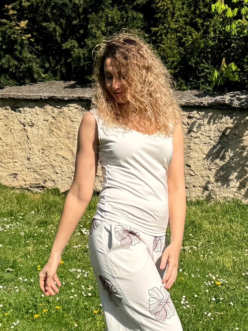 Tričko bez rukávů smetanová