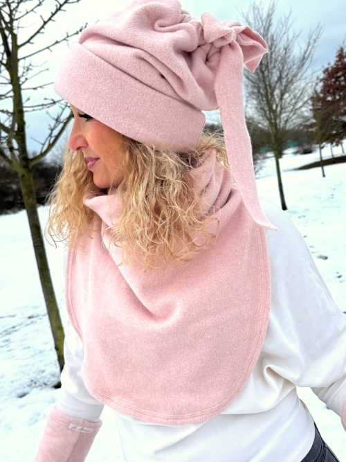 Čepice fleesová růžová