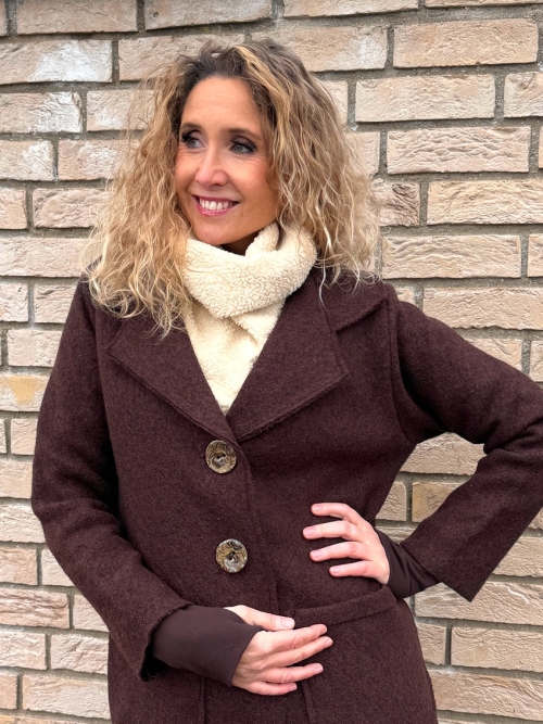 Bavněný rolákový nákrčník světlý beránek