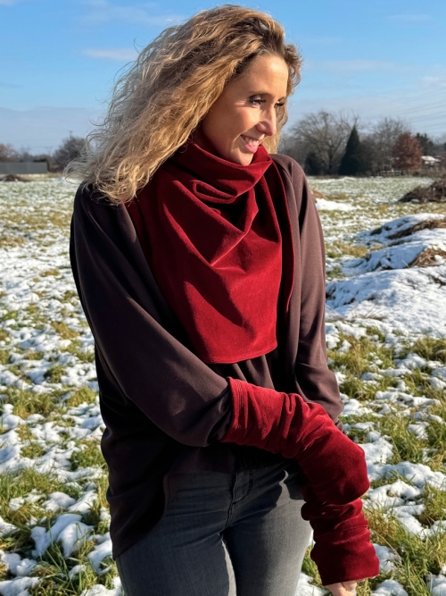 Vínový rolákový nákrčník