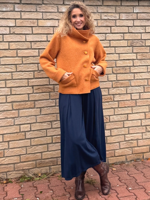 Kalhotová sukně maxi tmavě modrá