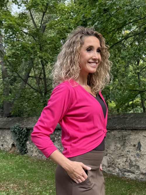 Kardigan krátký cyklámen