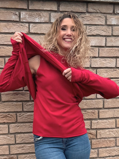 Červený volný rolák