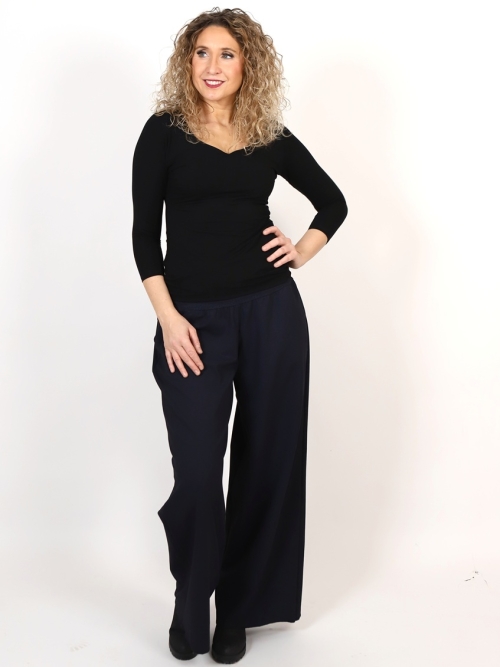 Kalhoty modročerné