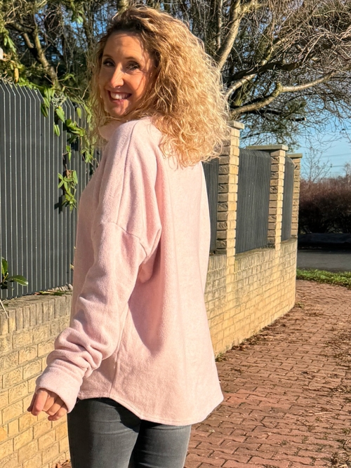 Bavlněná fleecová mikina růžová