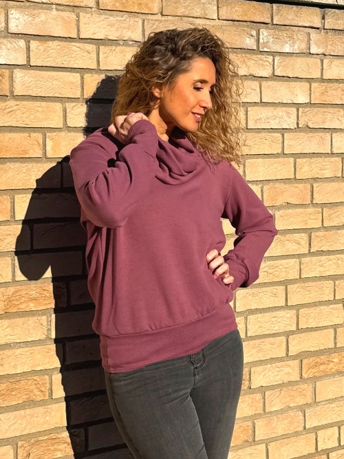 Rolák s pružným pasem mauve bavlna