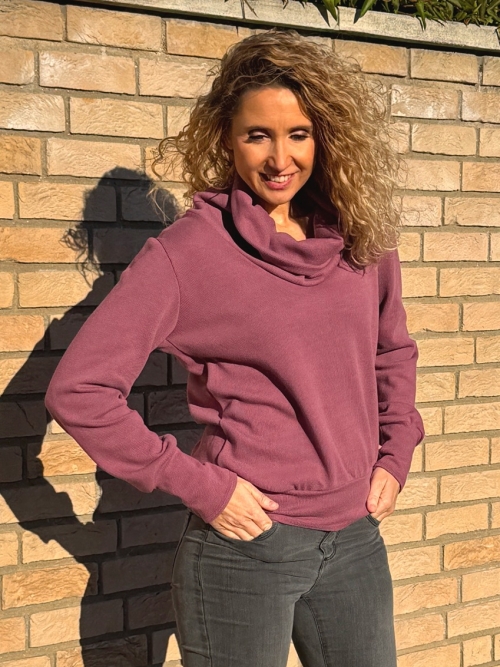 Rolák s pružným pasem mauve bavlna