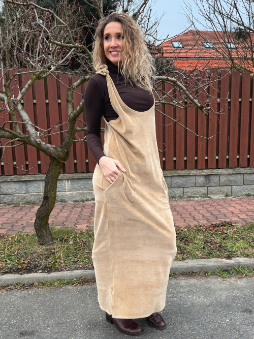 Béžová šatová sukně
